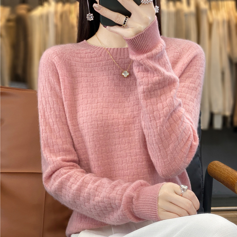 Fashionable woolen demi-season base body-friendly sweater with a…