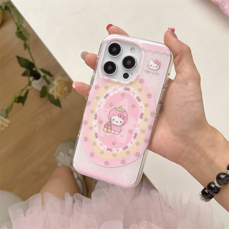 漫画カラフルなスターロングハット KT iPhone16 Apple 15ProMax/14/13 携帯電話ケースガールハートに適しています|undefined