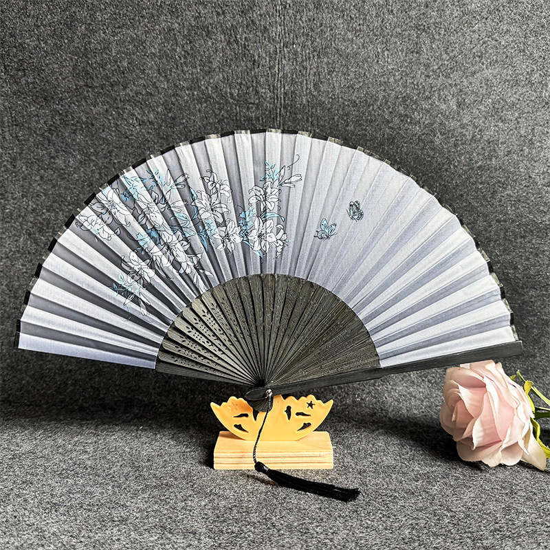  Abanico plegable de estilo antiguo - Para hombre/mujer, abanico de baile clásico, accesorio para fotografía de trajes antiguos/Hanfu, abanico plegable hecho a mano al estilo chino