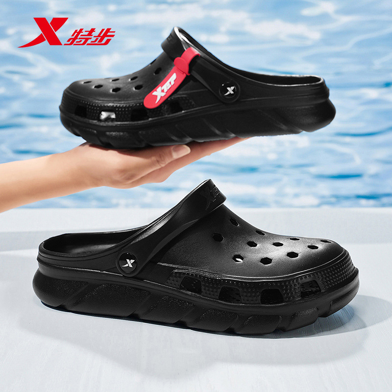 Xtep Croc Shoes メンズ アウターウェア 滑り止めつま先スリッパ 運転用 ビーチサンダル 軽量|undefined