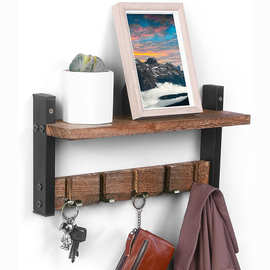 铁木置物架壁挂式可折叠门口玄关衣帽架挂衣架折叠挂钩衣帽架