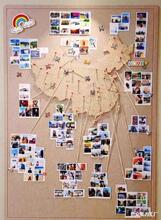 创意背景记免装饰软木打卡板墙旅行装饰板毛毡软木板打孔木板地图