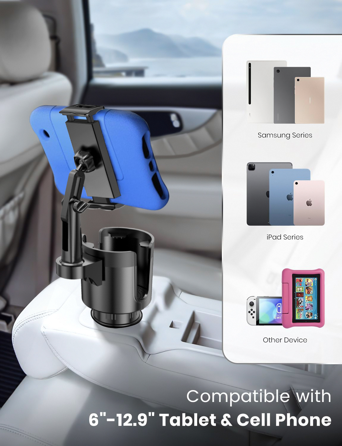 Car mobile phone water cup holder multi-functional water cup holder car mobile phone air outlet holder two-in-one beverage holder
