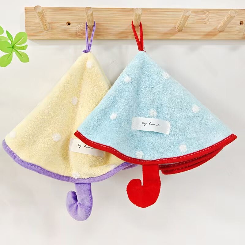 Trendy Small Umbrella-Shaped Hand Towel for Home Kitchen and Bathroom, Hangable Coral Fleece Thick Absorbent Towel Trendy Small Umbrella-Shaped Hand Towel for Home Kitchen and Bathroom, Hangable Coral Fleece Thick Absorbent Towel