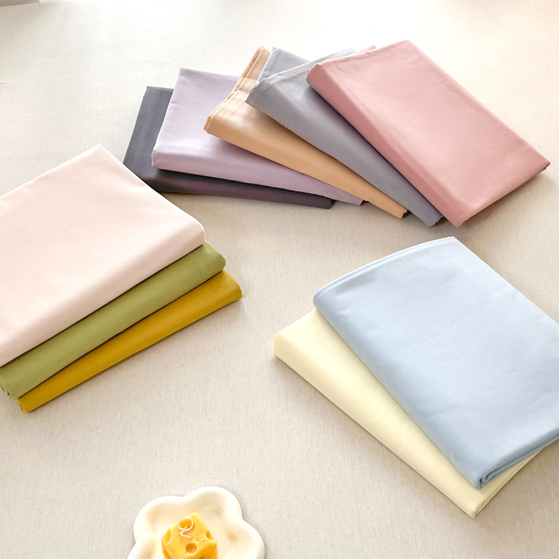 Heightened and Thickeneded Pure Color Fitted Bed Sheets Cover Single Piece Skin-Friendly Washed Cotton Bed Cover Dust Cover Bed Sheets Anti-Slip Bed Three-Piece Set