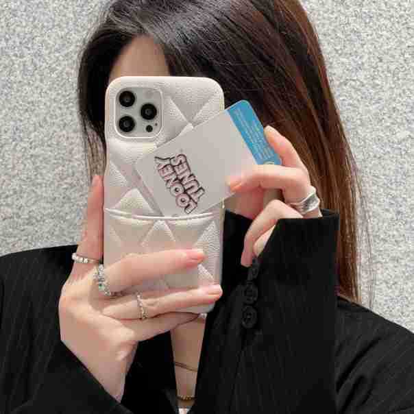 Lambskin Solid Color Business Basic Simple Style Phone Cases Phone Accessories display picture 3