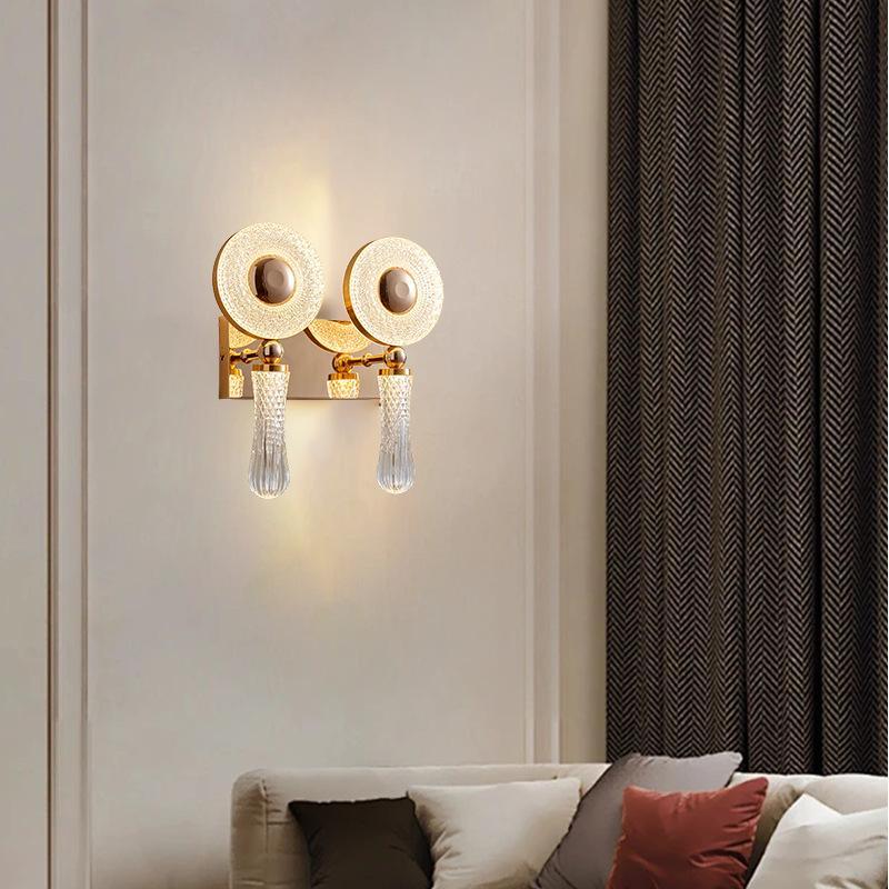 Luz de lujo diseño de la villa de hotel cabecera lámpara de pared de fondo de la sala de estar moderna atmósfera lámpara de pared de pasillo lámpara decorativa