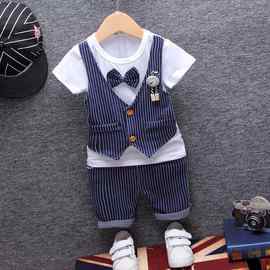 2024新款夏马甲两件套婴儿男宝宝短袖套装01234儿童小孩时尚衣服