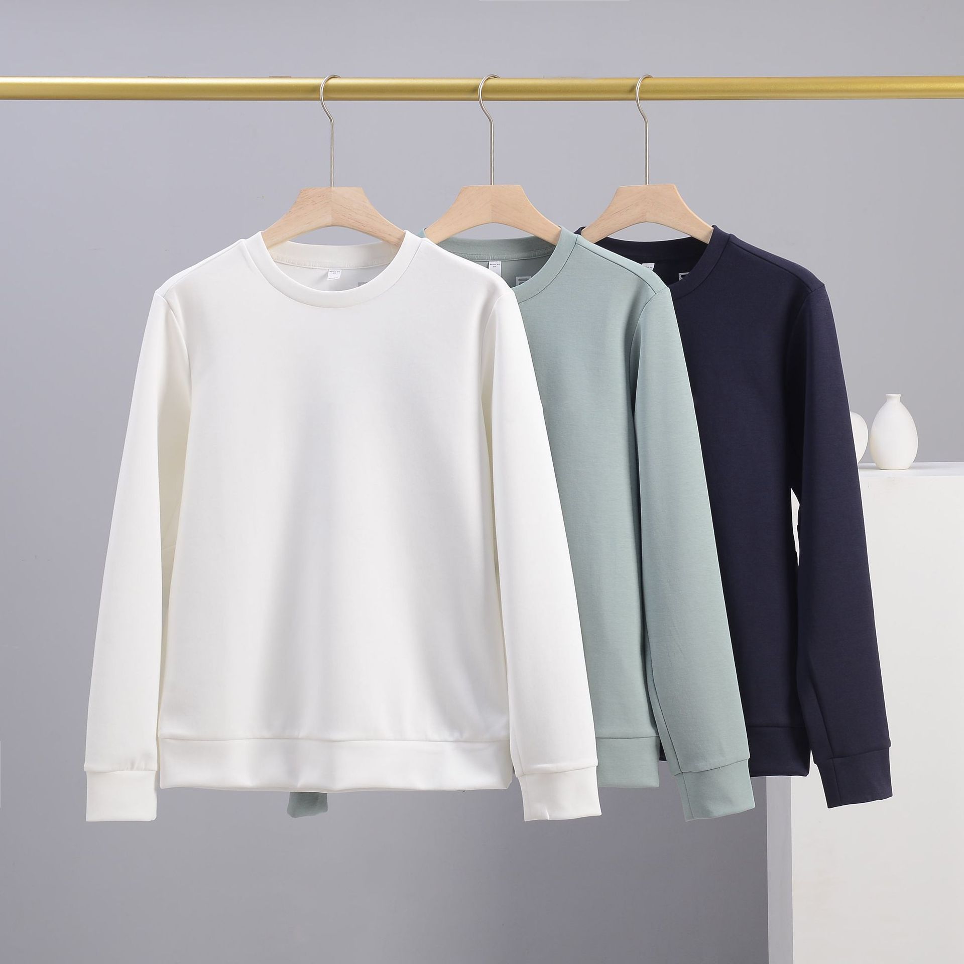 Spring solid color casual fashionable universal long-sleeve with a…