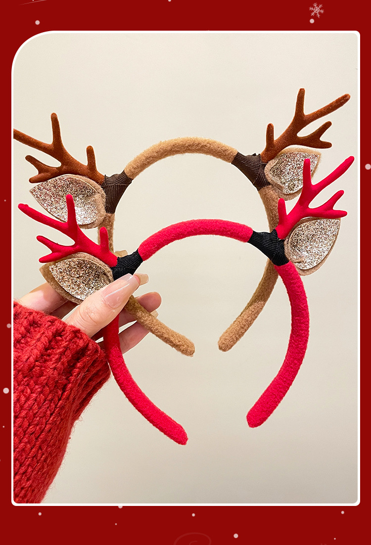 150g Weight Hair Band Hair Accessories Type 1 Piece Quantity Christmas Cute Christmas Women's Antlers Hair Band