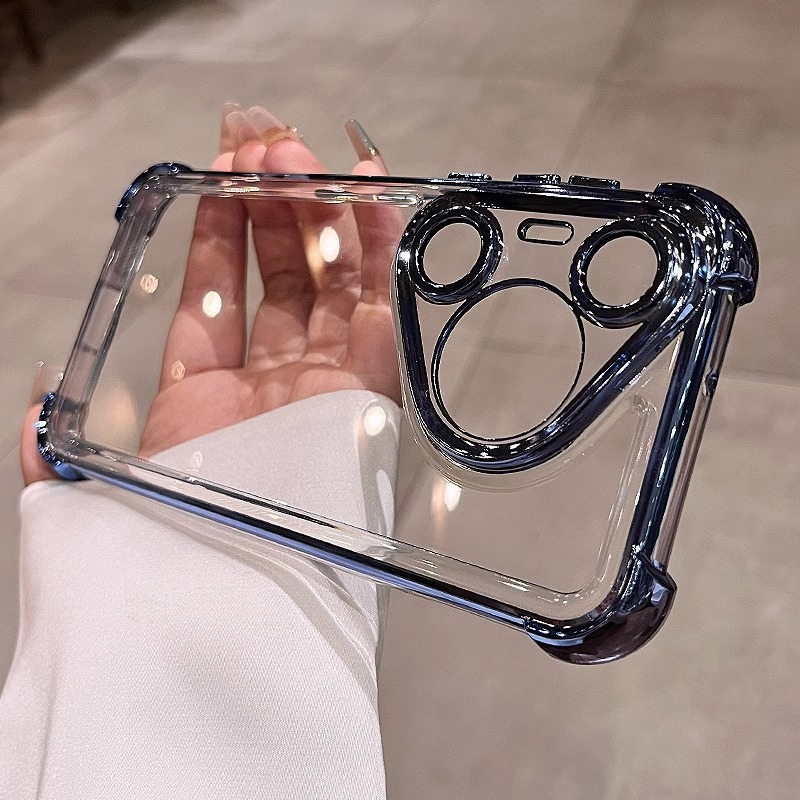 Transfronterizo aplicable Huawei P90PROMAX caja de teléfono móvil galvanizado cuatro ángulos a prueba de caídas MATE80 lente de película suave a prueba de caídas image 8