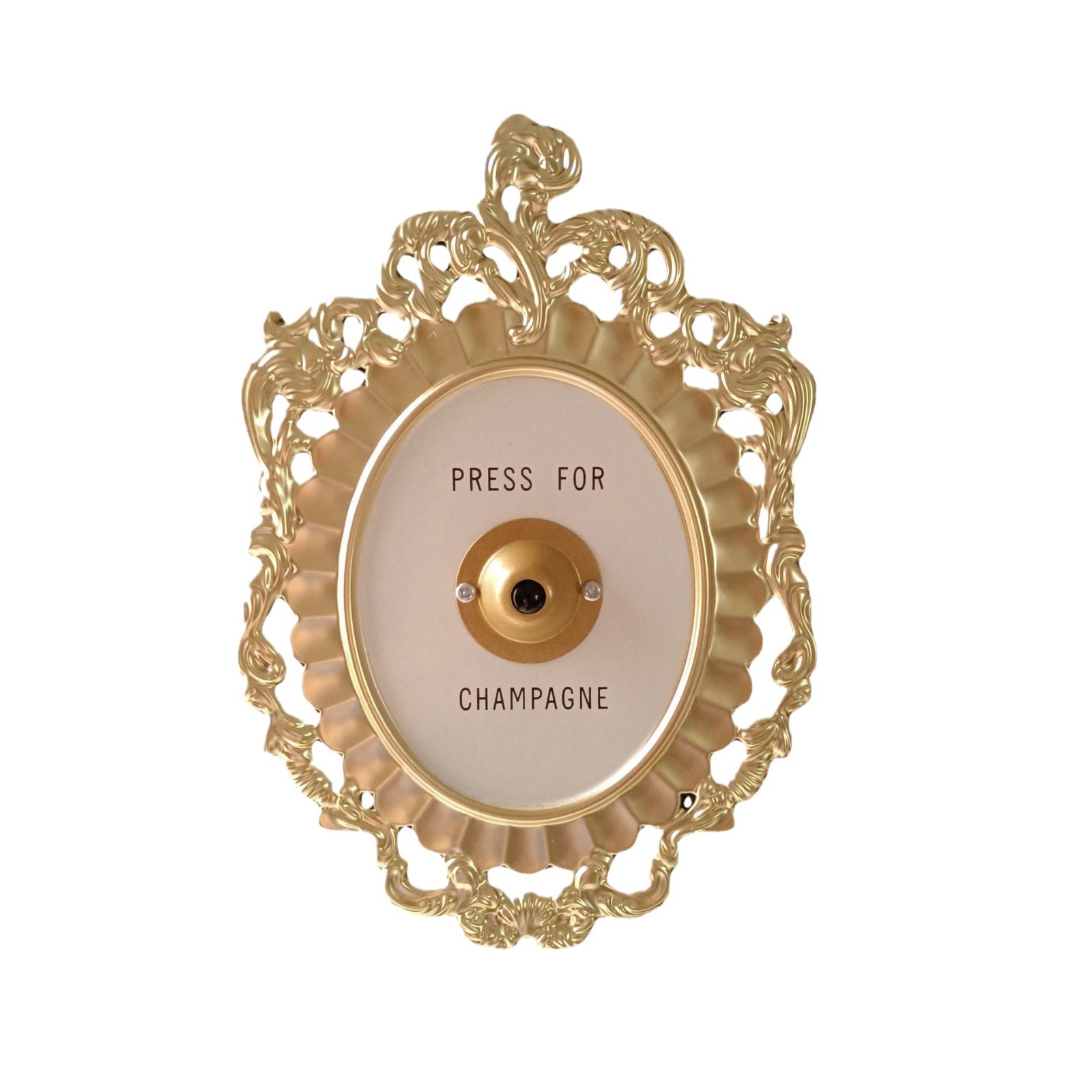 Timbre de Puerta Francés de Metal Nuevo, Decoración Creativa para Sala de Estar, Timbre Inalámbrico Vintage Color Champán