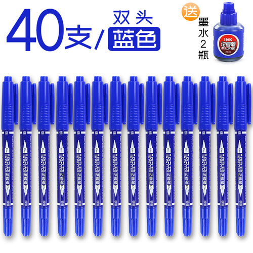 Smart Oil-based Marker Small Dual-Head Hook Fine Point, Reversible, Black Fine Tip, Thick and Thin Dual Heads, Durable