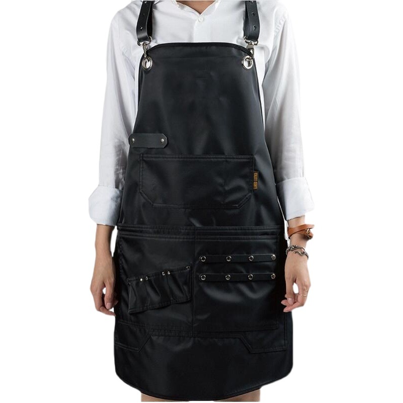 Doble capa impermeable al aceite a prueba de aceite puede poner herramientas pu cinturón barbacoa hornear ropa de trabajo hogar cocina delantal por mayor