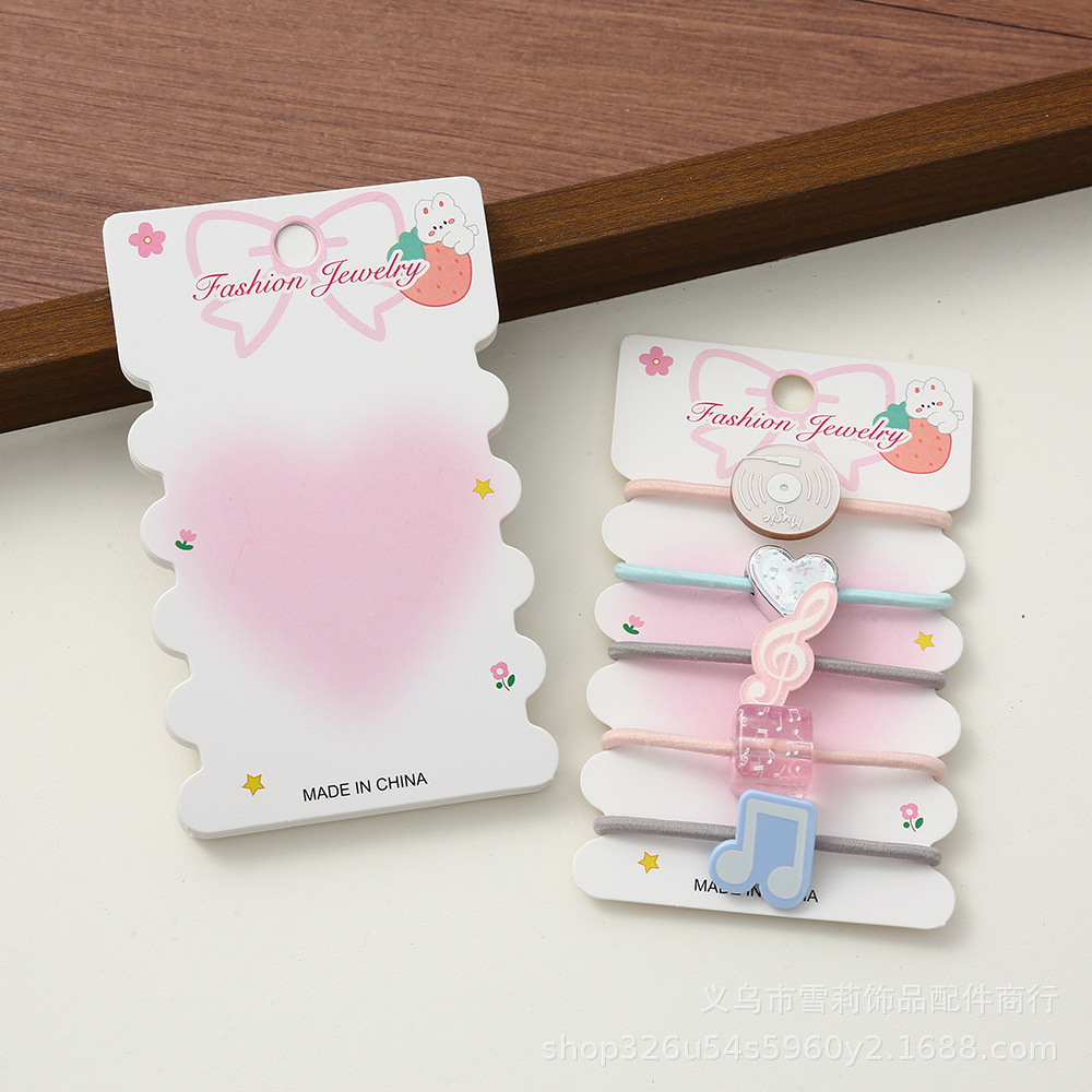 Nueva onda joyas cartones corbatas letras embalaje para el cabello adorable cartón de papel anillo de cabello decoración fábrica al por mayor image 2
