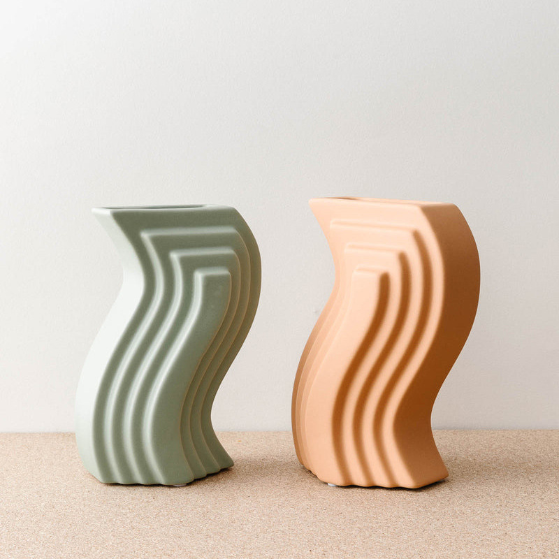 Nórdico moderno minimalista geométrico cerámica arreglo floral florero habitación decoración suave mate morandi decoración de color