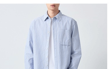 Áo sơ mi nam dài tay sọc Oxford cotton cao cấp phong cách công sở — Xanh ngọc lam tốicolor chi tiết 13