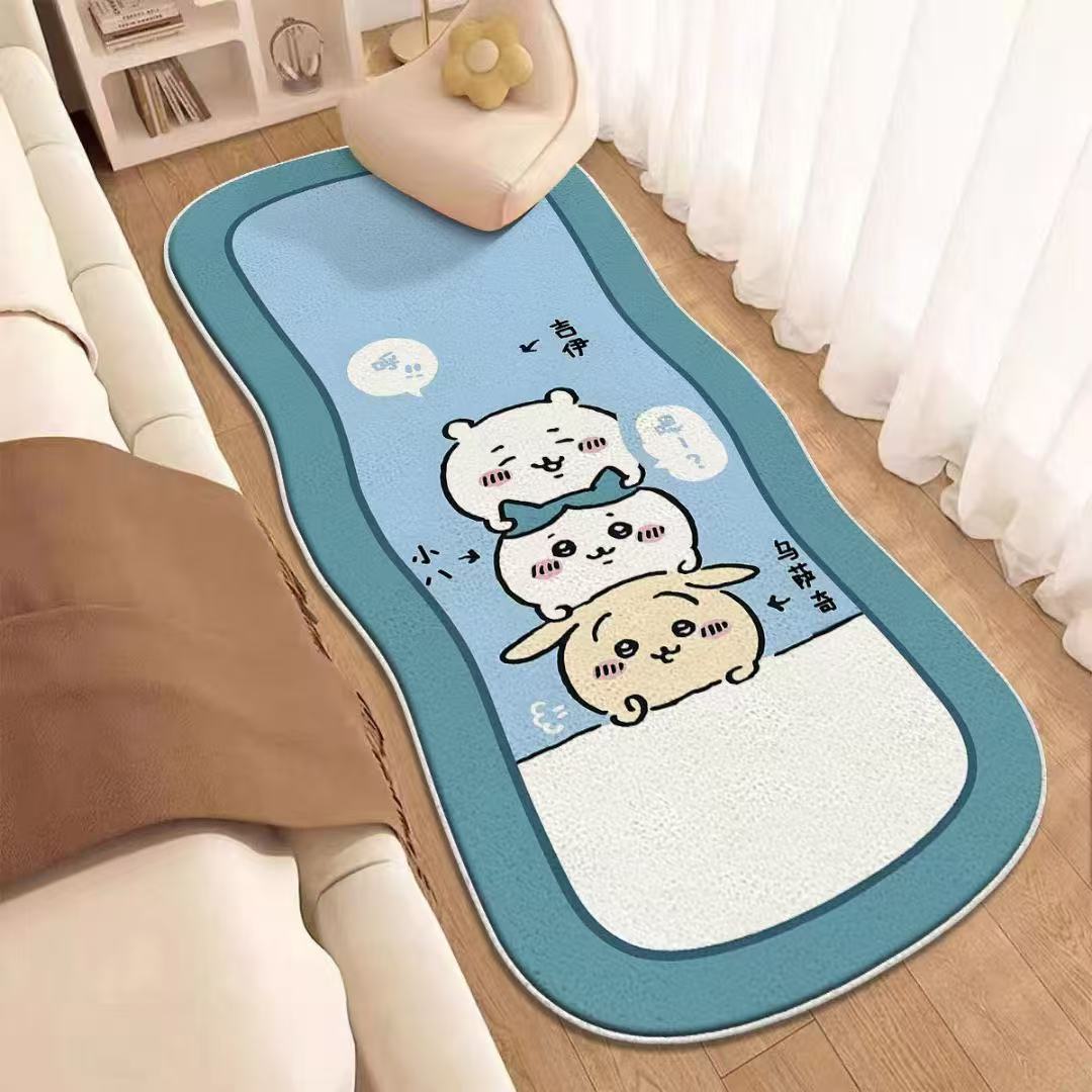 크레용 작은 새 침대 옆 담요 거짓말 카펫 따뜻한 두꺼운 긴 베이 창 카펫 미끄럼 방지 및 먼지 방지 쉽게 관리