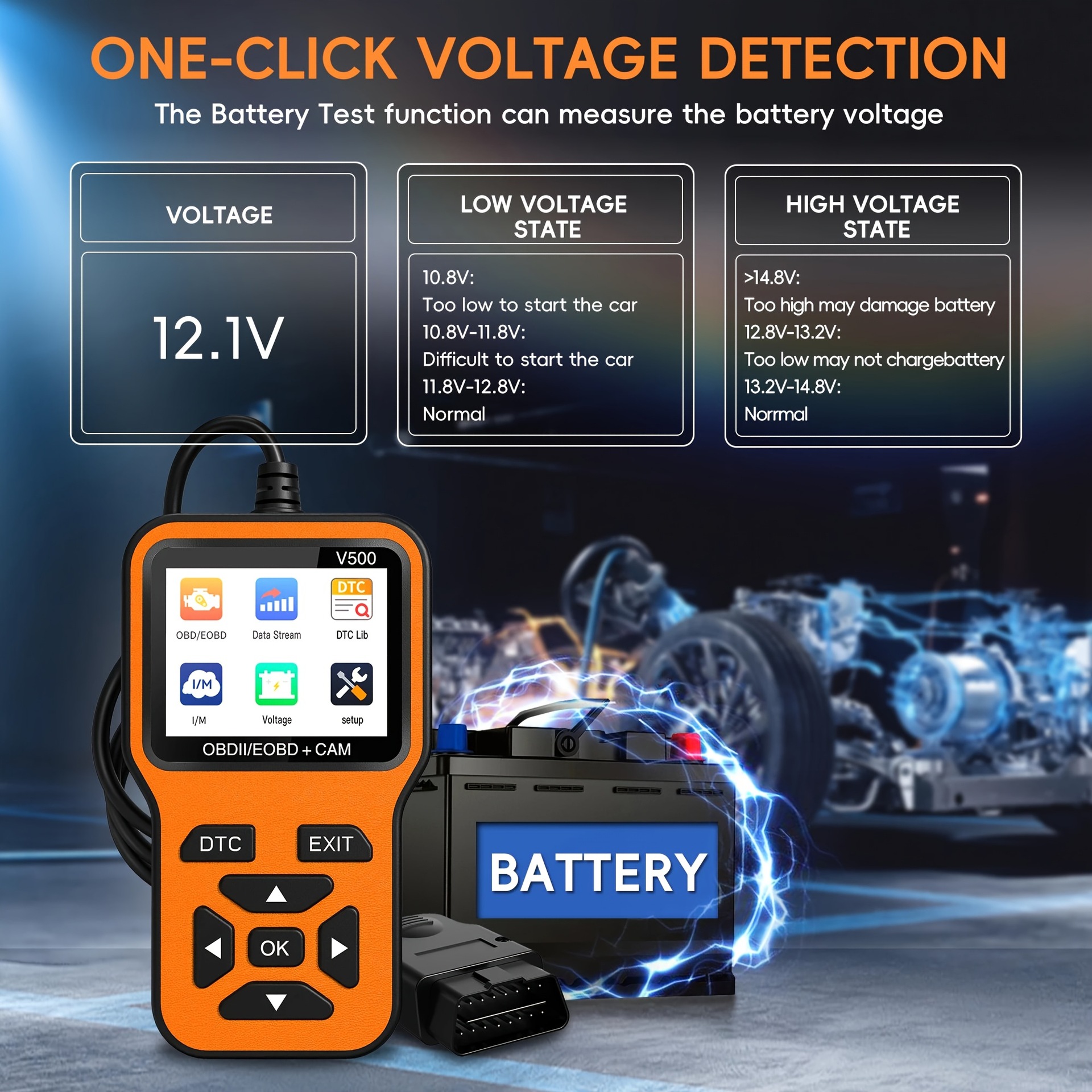V500 Car Fault Detector Obd Engine Fault Light Clearing Code Reader Obd2 Dedicated for Fuel-Powered Vehicles