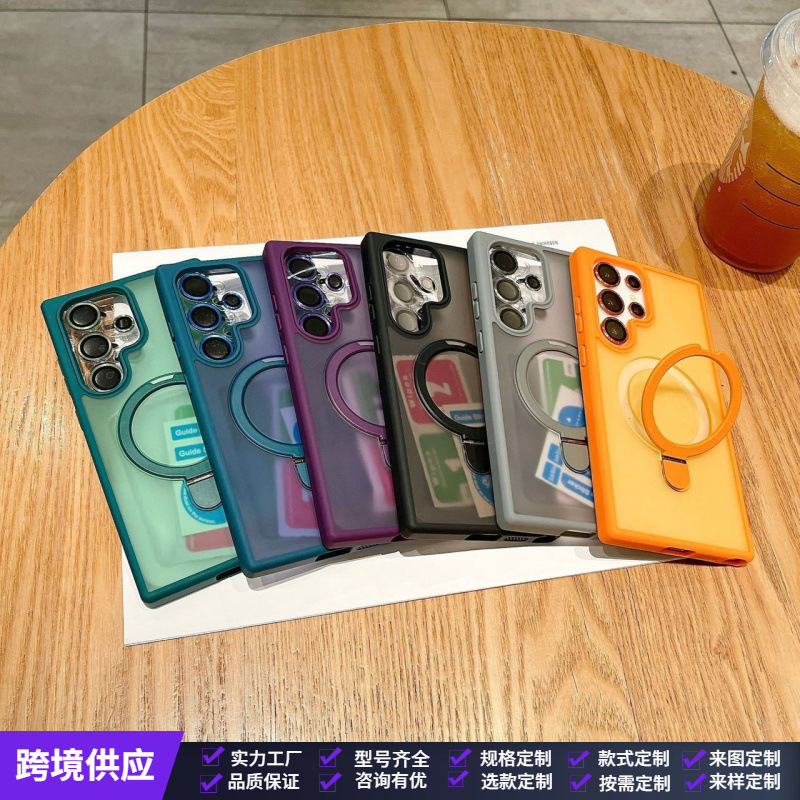 For Samsung 360 Rotating S25ultra Lens Film S23 Mobile Phone Case S24plus Skin Sense Bracket Gold Shield 16