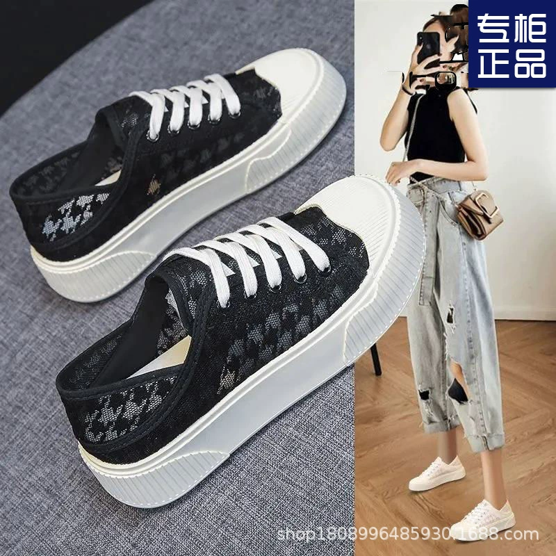 Полые маленькие туфли в стиле Шанель, женская летняя 2023 новая сетчатая обувь, женская тонкая белая обувь из дышащей сетки, женская обувь