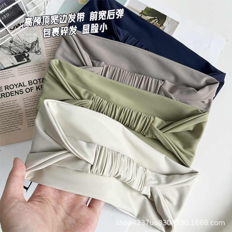 Beautiful~~ Women's Summer Running Sports Sweat-Absorbent Bright Color Headband Nude Feel Easiest for Match Yoga Fitness Anti-Slip Sweat-Absorbent Headband