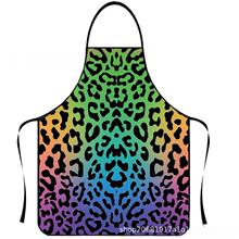 亚马逊2025年新款无袖围裙豹纹图案印花涤纶防污家居必备围裙