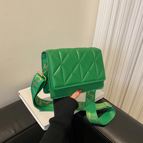  Spring New Fashion Wide Strap Single Shoulder Bag Crossbody Small Square Bag Women's Bag Supports Large Wholesale Mixed Batch