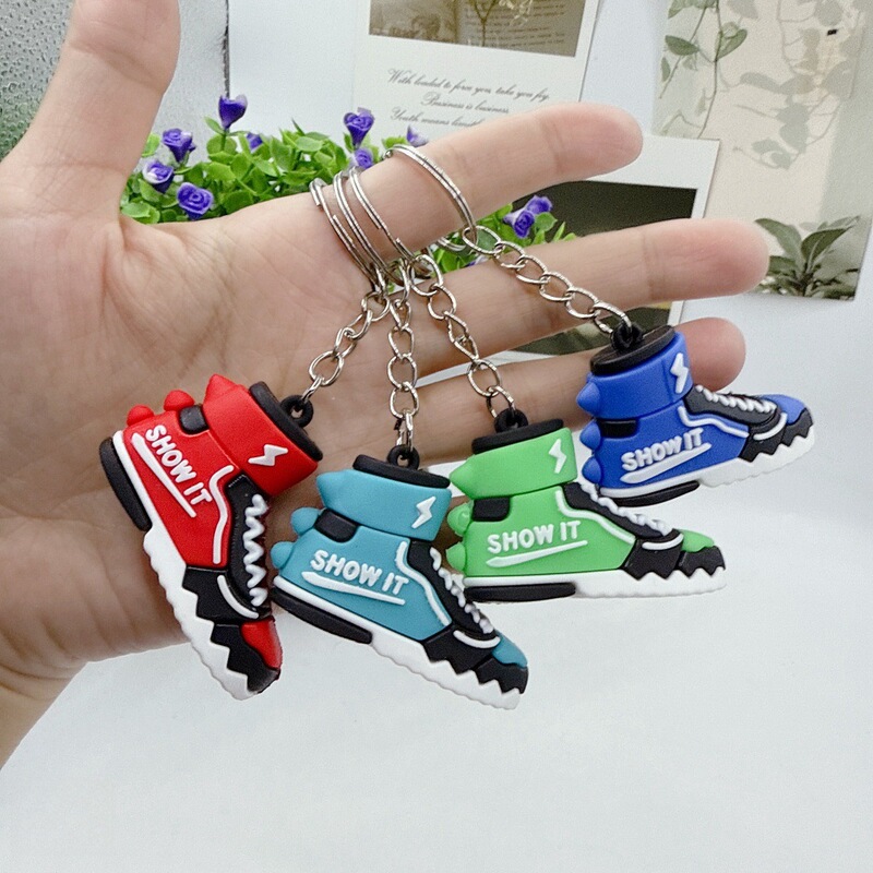 Mini three-dimensional shoes key chain exquisite lightning dinosaur basketball shoes pendant doll bag ornaments gift wholesale Mini three-dimensional shoes key chain exquisite lightning dinosaur basketball shoes pendant doll bag ornaments gift wholesale