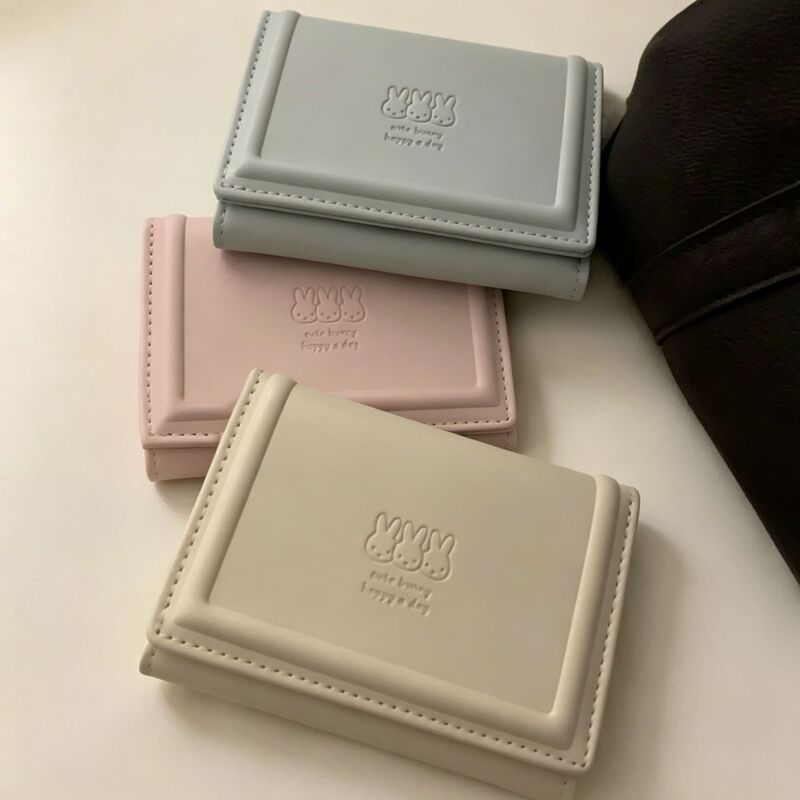 Korean-Style Cream-Colored Wallet, Cute Pink-Blue Card Holder, Simple and Multifunctional, Exquisite Portable Gift for Female Students Korean-Style Cream-Colored Wallet, Cute Pink-Blue Card Holder, Simple and Multifunctional, Exquisite Portable Gift for Female Students