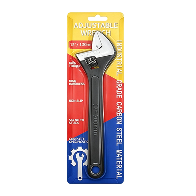Llave Inglesa Ajustable Galvanizada Original, Multifuncional, Negra, Manual, de Liberación Rápida, de 8-12 Pulgadas, Llave Inglesa de Boca Abierta, Llave Inglesa Ajustable Grande