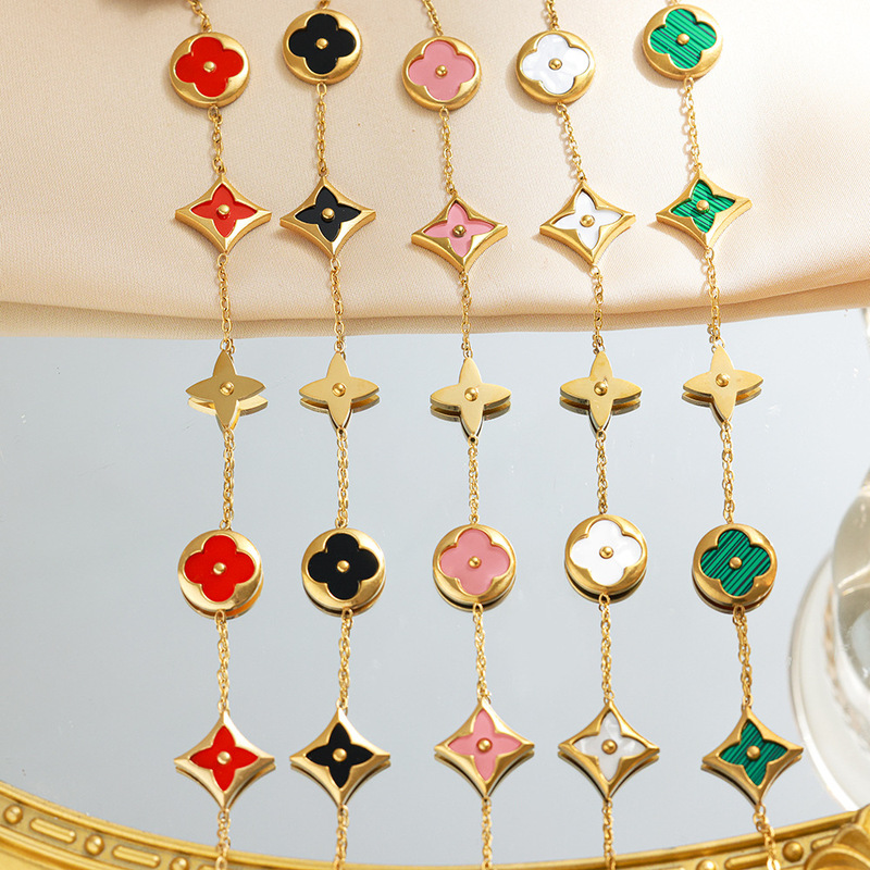 Cross-Border Hot Selling All-Over Titanium Steel Bracelet, Accessible Luxury Women's High-End 18K Real Gold Simple Niche Non-Fading Hand Jewelry