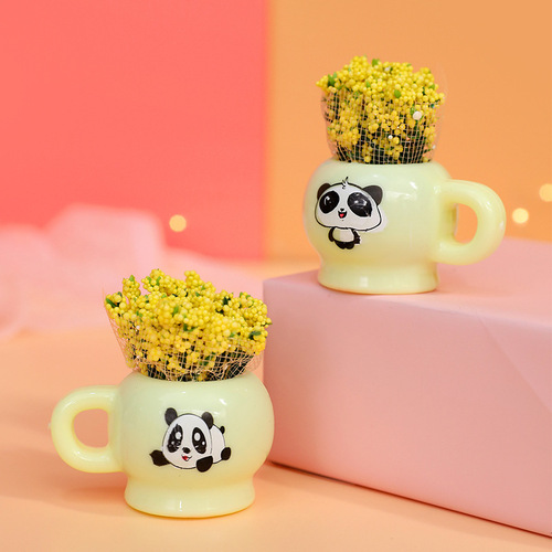 New kettle simulated flower plastic ornaments micro landscape plastic flower pot diy handmade decoration children's toys