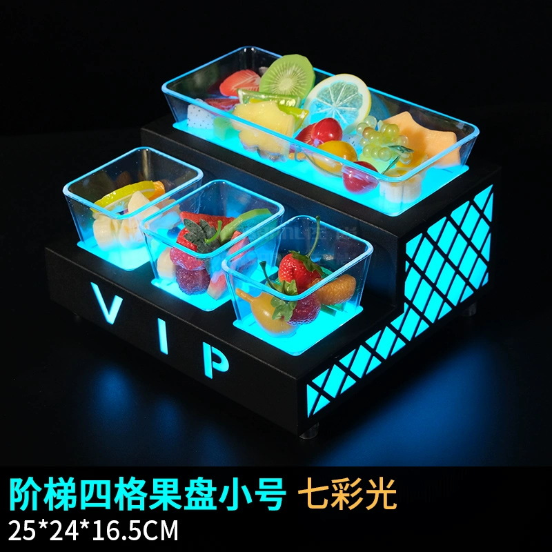 Fabricante al por mayor KTV platos de frutas, bocadillos de bocadillos, platos de bocadillos, barra especial de platos de frutas luminosas LED
