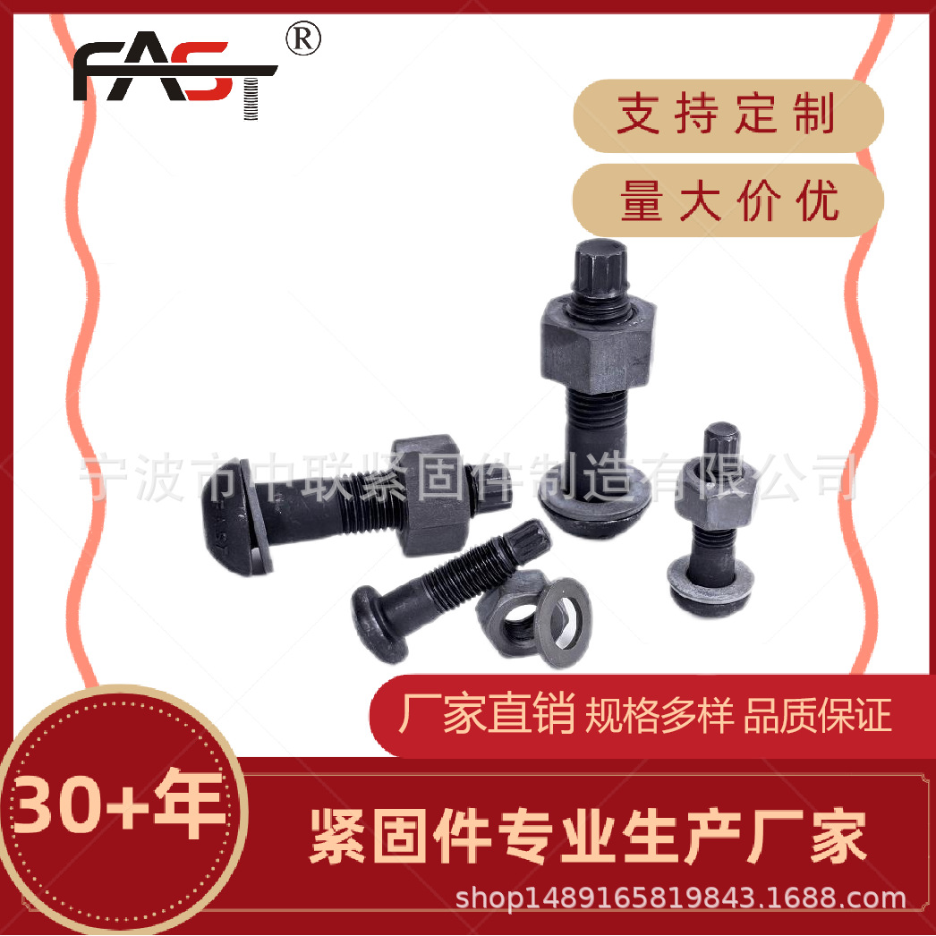 宁波紧固件螺丝工厂按单生产批发高强度10.9级扭剪型螺栓发黑