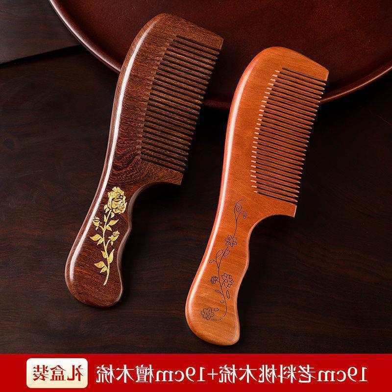 TANMU カーペンターコーム 女性用 サンダルウッド 女性用 家庭用 ピーチウッド 静電気ホーン 大型カーリングコーム メンズ アンチ|undefined