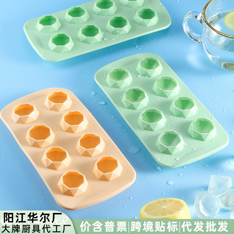 In-Stock Amazon New Creative Silicone Ice Tray Baking Chocolate Mold DIY Ice Cube Diamond Cute Shapes