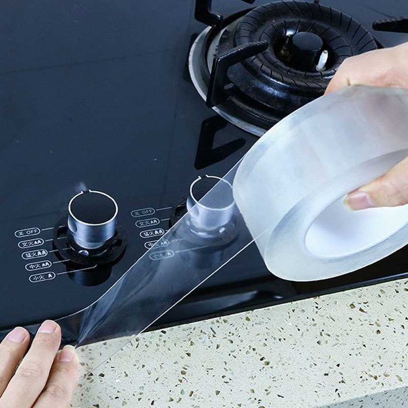 Cocina cinta anti-moho cocina y baño cinta transparente pegatinas de inodoro borde pegatinas impermeables fregadero sellado impermeable cinta impermeable