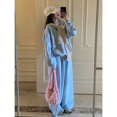 スポーツスーツ女子春秋学生韓国版ゆるいファッションネット赤衛衣衛ズボンカジュアル2点セットランニング服ブーム