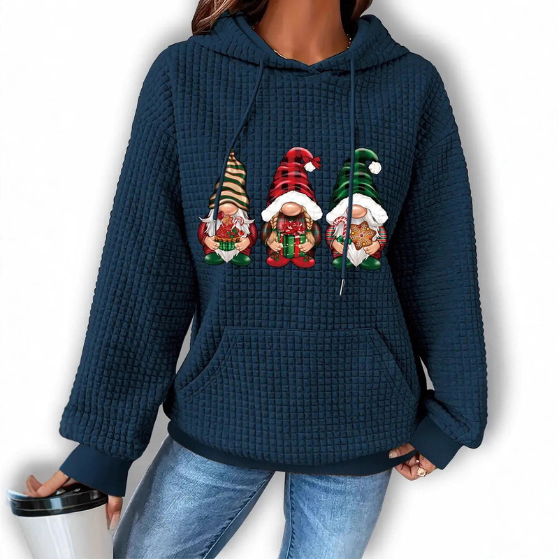 European and American Four Seasons Cross-Border American Fashion Brand New Christmas Gnome Print Hoodie Sports and Casual 3D Print Suit