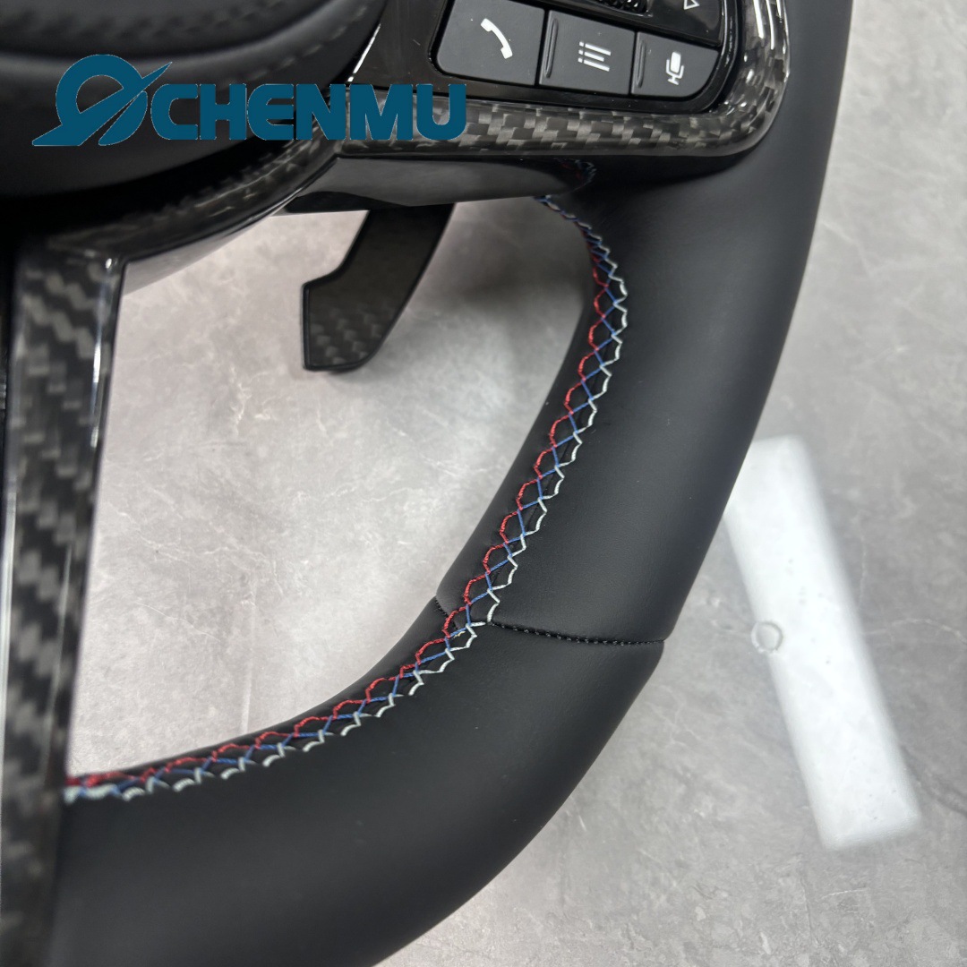 Cs Blue Label Full Leather Steering Wheel Is Suitable for Bmw 1234567 Series X1X2X3X4X5X6G20G30 Modified Cs