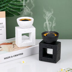哑光方形高级感节日通用香炉 家居创意设计工艺品香薰炉摆件