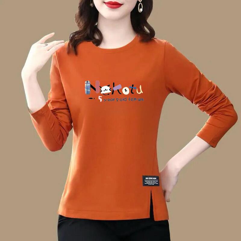 Mother's fleece-lined Thickened Long-sleeved T-shirt Women's Western Style Top Middle-aged and Elderly Women's Clothing Clearance Foreign Trade Base Shirt