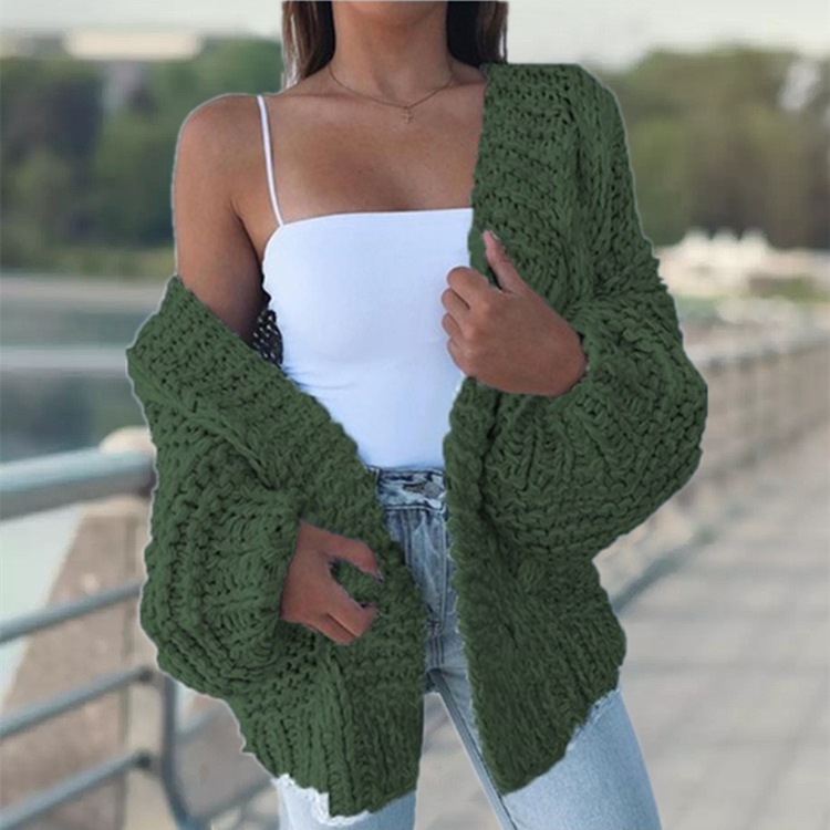 AliExpress Comercio exterior nuevo cardigan Batwing suéter de manga larga felpa suelta más tamaño prendas punto desgaste exterior superior