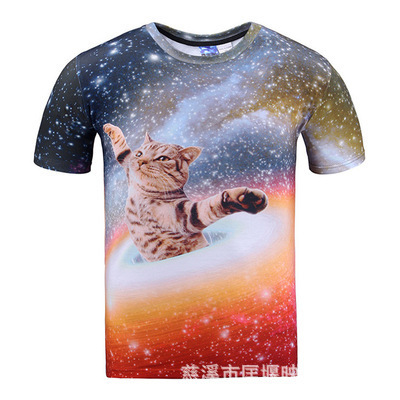 Customized Recycled Polyester Short-Sleeved T-Shirt Dri-Fit Material Sublimation Printing White Ink Direct Injection Active Digital Piece