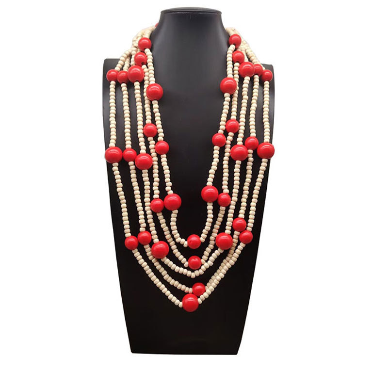 Bohemian Ethnic Style Handmade Beaded Multi-Layer Necklace Fashion All-Match African Necklace Women Bohemian Ethnic Style Handmade Beaded Multi-Layer Necklace Fashion All-Match African Necklace Women