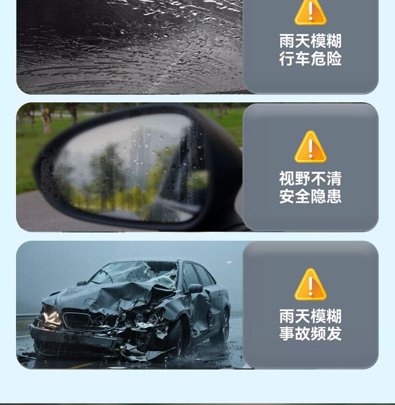 Car Rearview Mirror Rainproof Spray Anti-Fog Agent Waterproof Car Window Glass Oil Film Removal Spray Artifact on Rainy Days