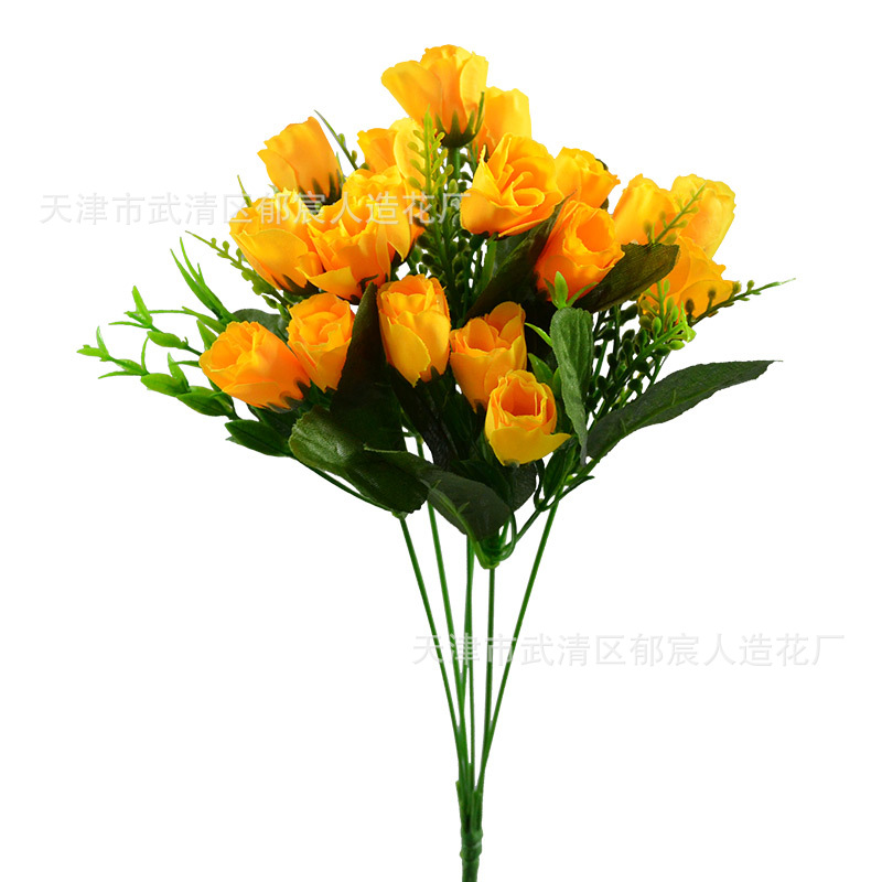 Ramo de rosas artificiales, flores artificiales, 18 coronas de tulipanes, arreglos florales, proyecto de jardinería, flores para decoración de centros comerciales