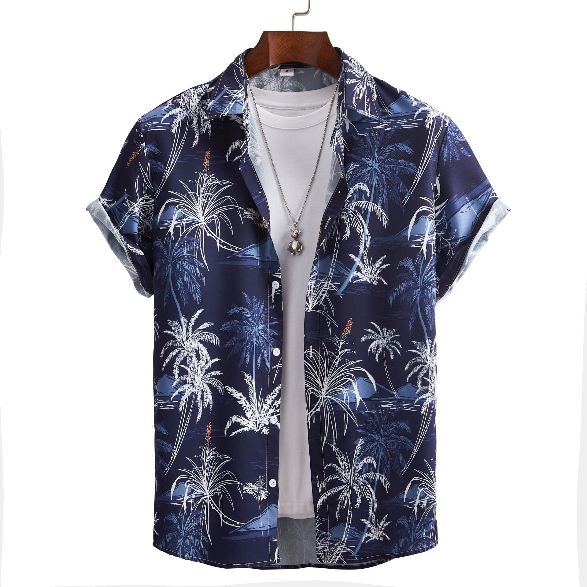 2024 Fashion Casual Beach Style Digital Printed Short sleeved Shirt_voghion.com