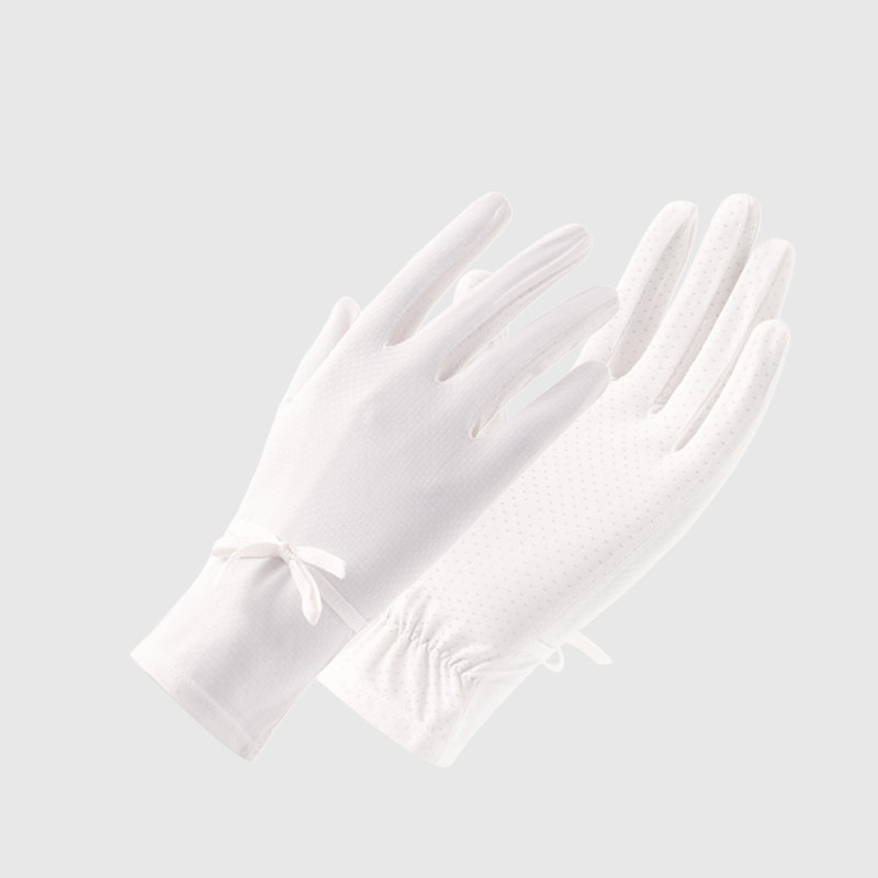 Guantes de protección solar de las mujeres fina protección UV seda de hielo alta elástica verano al aire libre equitación arco guantes de pantalla táctil